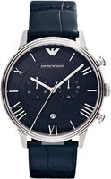 Horlogeband Armani AR1652 Leder Blauw 22mm