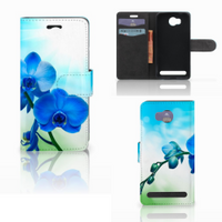 Huawei Y3 2 | Y3 II Hoesje Orchidee Blauw - Cadeau voor je Moeder - thumbnail