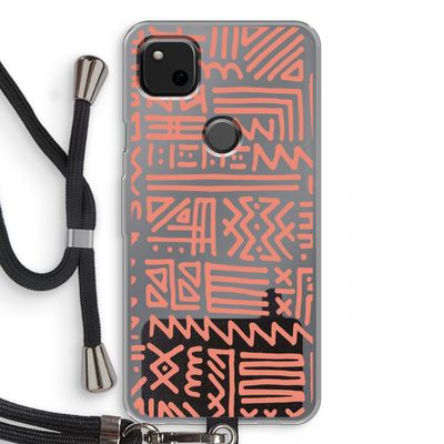 Marrakech Pink: Pixel 4a Transparant Hoesje met koord