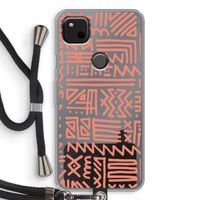 Marrakech Pink: Pixel 4a Transparant Hoesje met koord