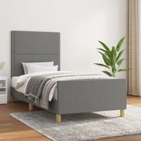 Bedframe zonder matras 100x200 cm stof donkergrijs
