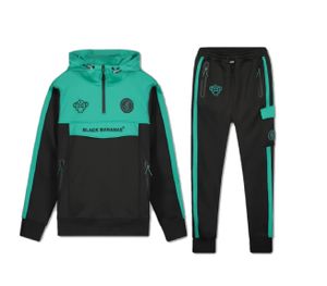 Black Bananas Retro Trainingspak Black/Green - Maat L - Kleur: Zwart | Soccerfanshop