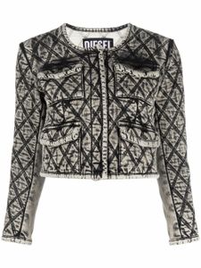 Diesel veste crop à coutures contrastantes - Gris