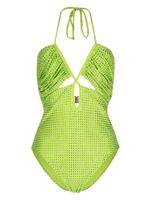 Self-Portrait maillot de bain Hot-Fix à brides - Vert