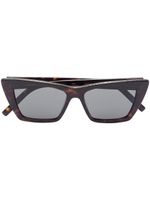 Saint Laurent Eyewear lunettes de soleil à monture rectangulaire - Marron