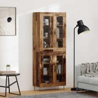 Hoge kast Oud Hout 69,5 x 34 x 180 cm Bewerkt hout
