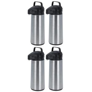 Thermoskan/isoleerkan - 4x - met pomp - RVS - 1,8 liter - Koffiekannen/theekannen