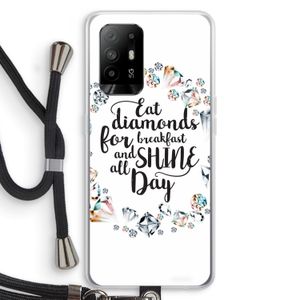 Diamonds: Oppo A95 5G Transparant Hoesje met koord