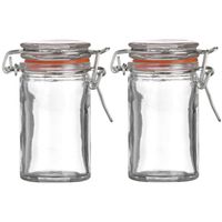 Weckpotje/inmaakpotje - 2x - mini - 70 ml - glas - met beugelsluiting