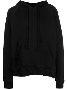 Greg Lauren hoodie en coton à détails de patchs - Noir