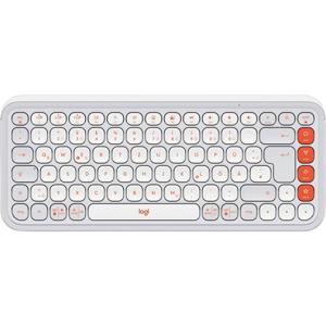 Logitech POP ICON KEYS Toetsenbord Bluetooth QWERTZ, Duits Wit Easy Switch 3 apparaten, Multimediatoetsen, Multipair-functie