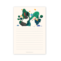 The Little Red House Bunnies and Bird Lined Notepad - thumbnail