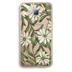 Wit bloemenpatroon: Samsung Galaxy J3 (2016) Transparant Hoesje