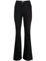 Mugler Warped Snakeskin-print mid-rise flared jeans - Noir