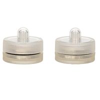 LED waxinelichtjes/theelichtjes voor onder water - set van 2x - helder wit