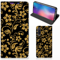 Xiaomi Mi 9 Smart Cover Gouden Bloemen