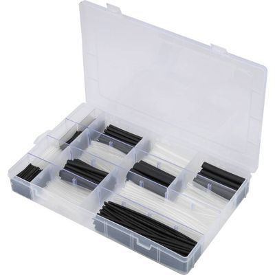 TRU COMPONENTS 1568256 Krimpkous assortiment Zwart, Transparant Krimpverhouding:2:1, 3:1, 4:1 1000 onderdelen