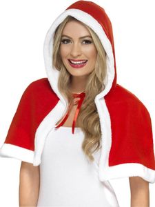 Mini cape rood met hoofddeksel