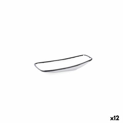 Snackdienblad Ariane Vital Filo Wit Zwart Keramisch Aluminiumoxide 15 x 8,5 x 8,5 cm (12 Stuks)
