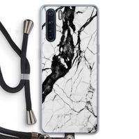 Witte marmer 2: Oppo A91 Transparant Hoesje met koord