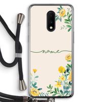 Gele bloemen: OnePlus 7 Transparant Hoesje met koord Gele bloemen: OnePlus 7 Transparant Hoesje met koord