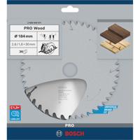 Bosch Professional Cirkelzaagblad PRO Wood | Ø 184 x 2,6 x 30mm 36T - 2608640611