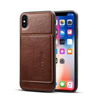 Apple iPhone XS Max | TPU Hoesje | Donkerbruin met Pashouder