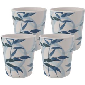 Kunststof/melamine drinkbeker met print - 8x - 9 x 11 cm - 440 ml