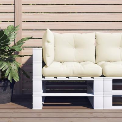 VidaXL Palletkussens 3 st stof crèmekleurig