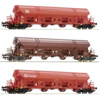 Roco 6600153 H0 3-delige set zwenkdakwagens van de DB AG
