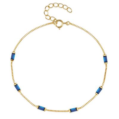 Elenza Goudkleurige Armband met Blauwe Stenen in 925 Sterling Zilver