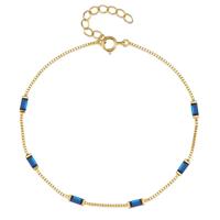 Elenza Goudkleurige Armband met Blauwe Stenen in 925 Sterling Zilver