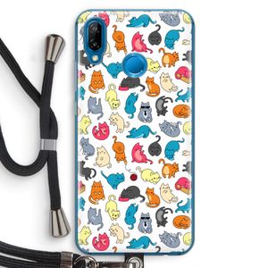 Kleurrijke katten: Huawei P20 Lite Transparant Hoesje met koord