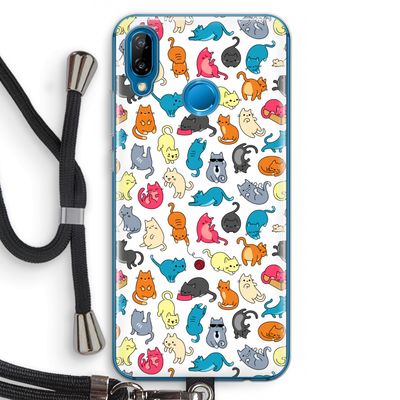 Kleurrijke katten: Huawei P20 Lite Transparant Hoesje met koord