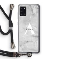 Ivory Marble: Samsung Galaxy A31 Transparant Hoesje met koord