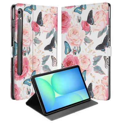 Tablet Book Case Butterfly Roses Samsung Galaxy Tab S10 FE | Tab S9 FE Tablet Book Case Butterfly Roses Samsung Galaxy Tab S10 FE | Tab S9 FE