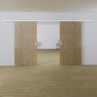 Xperta set 4m rail - Wit - wand z. vloerpl. - Dubbele deur - Deurdikte 50-55mm - Dubbele softclose - opbouw