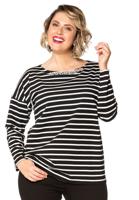 Yoek Shirt wide stones | Zwart | Maat Plus