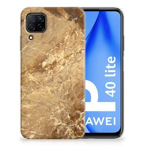 Huawei P40 Lite TPU Siliconen Hoesje Marmer Creme