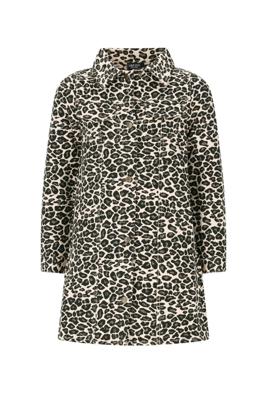 Like Flo winter jurk meisjes - blauwbeige - Mala - jeansknoop sluiting