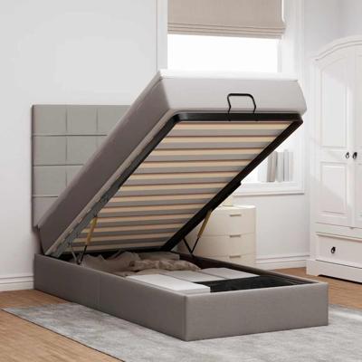 Bed met matras 90x200 cm stof taupe
