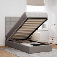 Bed met matras 90x200 cm stof taupe