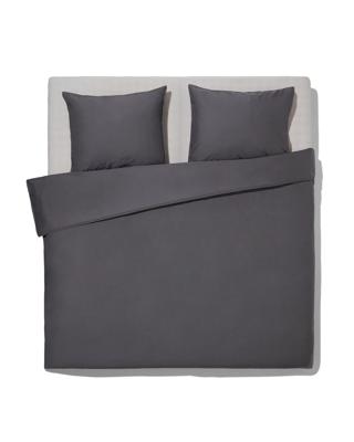 HEMA Dekbedovertrek 240x200/220cm hotel katoen percal donkergrijs (donkergrijs)