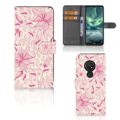 Nokia 7.2 | Nokia 6.2 Hoesje Pink Flowers