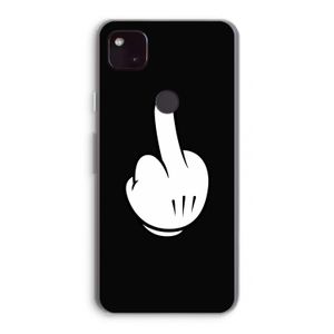 Middle finger black: Google Pixel 4a 5G Transparant Hoesje