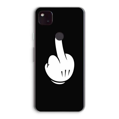 Middle finger black: Google Pixel 4a 5G Transparant Hoesje