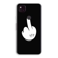 Middle finger black: Google Pixel 4a 5G Transparant Hoesje