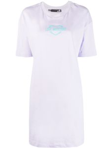 Love Moschino robe en coton à logo imprimé - Violet