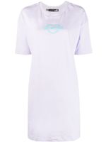 Love Moschino robe en coton à logo imprimé - Violet - thumbnail