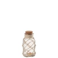 J-Line Decoratie Vaas Sand Schelpen Glas Transparent Small - thumbnail